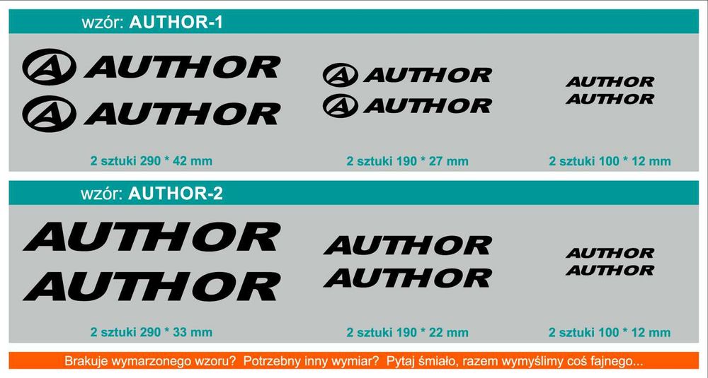 AUTHOR naklejki zastępcze na rower komplet 6 sztuk