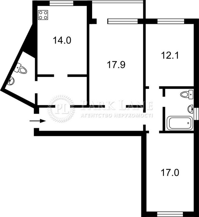 3-комнатная квартира по адресу ул. Бандеры Степана (площадь 91 м²) - Atlanta.ua - фото 5