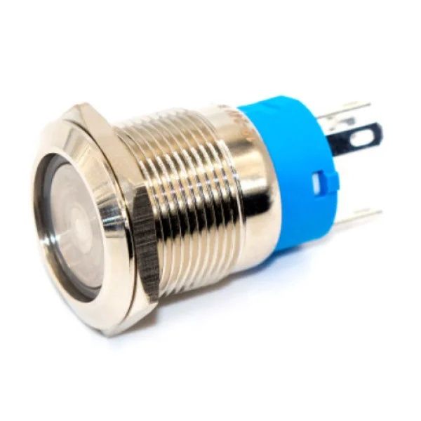 Антивандальна кнопка з підсвіткою LED 12V (LAS3-19F-W11EL)