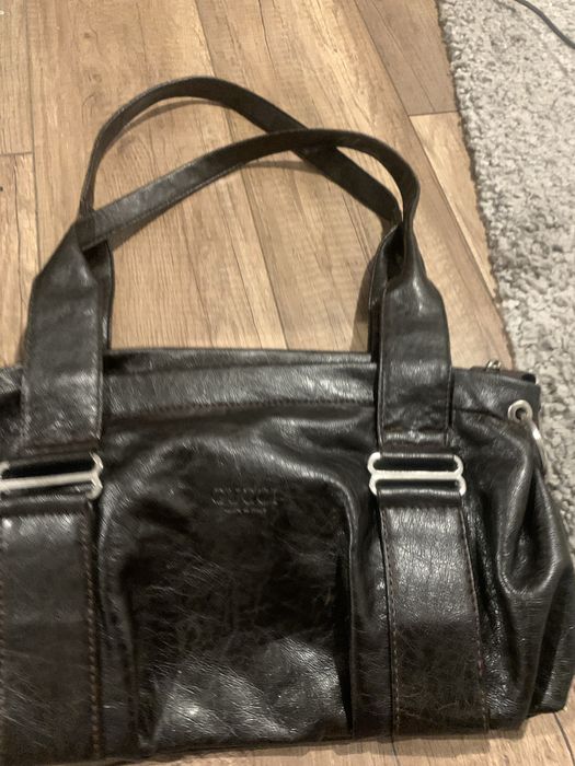 Torebka Vintage - Gucci - cudna skóra ,konopna wysciolka diamentowa