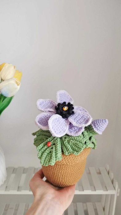 Zawilec na szydełku, kwiaty, anemon handmade