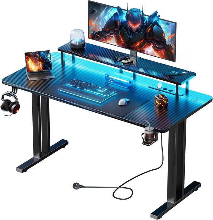 Nowe biurko carbonowe / stół / blat / USB / LED / 160x60cm !W542-A!