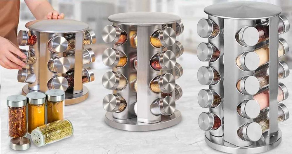 Органайзер карусель для спецій набір для приправ 12/16/20 контейнерів