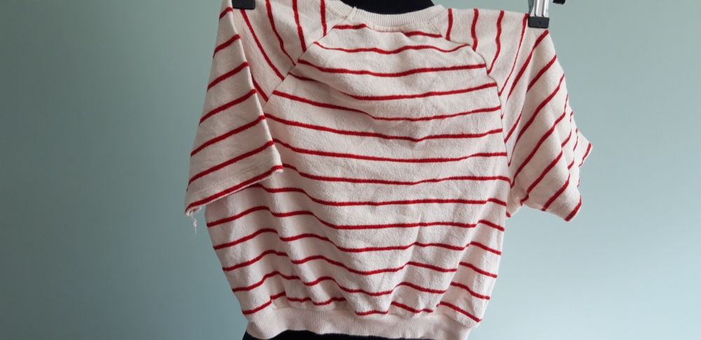 Zara sweterkowa bluzka z krótkim rękawem 122