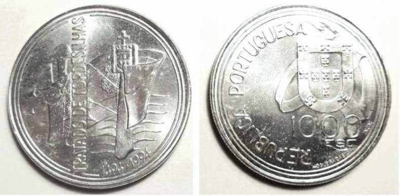 Moedas Portuguesas - 1000$ escudos (Tratado de Tordesilhas)