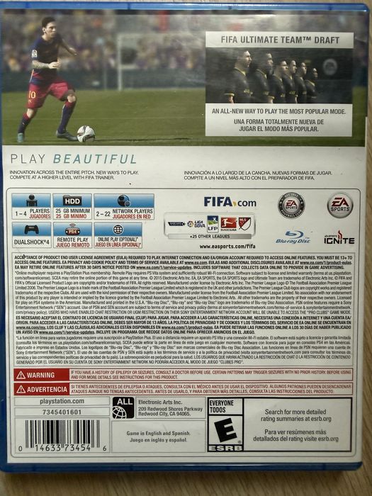 Jogo PS4 FIFA16 USADO Bom estado