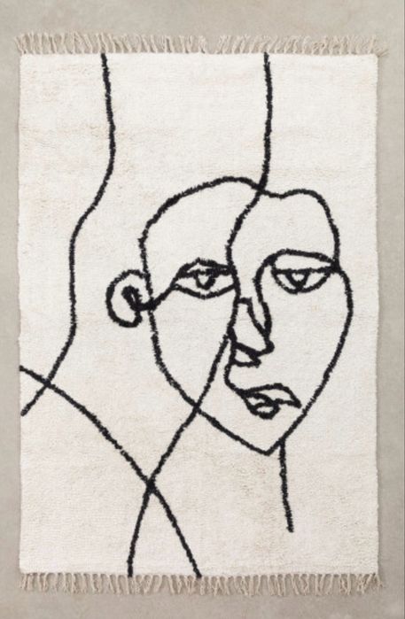 Tapete 198 x 124 SKLUM branco cru retrato linha minimal