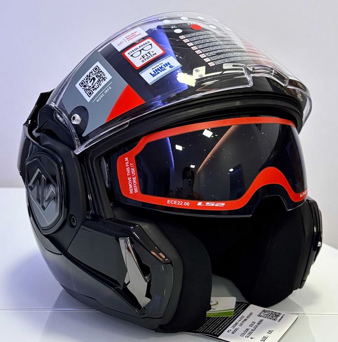 Capacete NOVO Modular 180° LS2 Advant Preto Brilho (23% DESCONTO) Tam XL