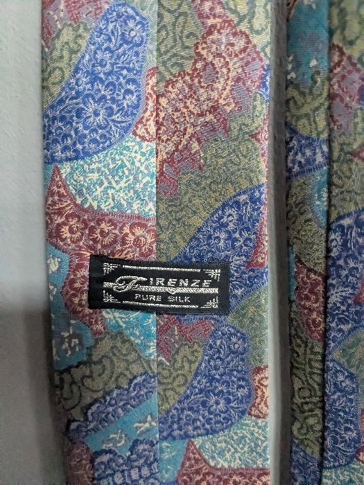 Krawat Firenze 100% jedwab made in Italy vintage unikat