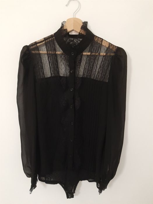 Czarne koronkowe koszulowe body rozm. 34-36