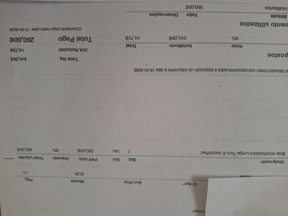 bota imobilizadora LONGA VACO®️PED