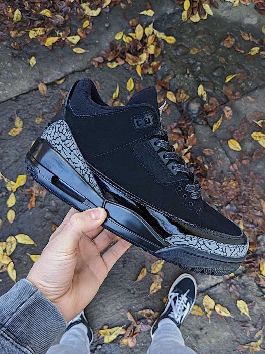 Чоловічі кросівки Nike Jordan 3 "Black Cat Luxe" Розміри 40-45