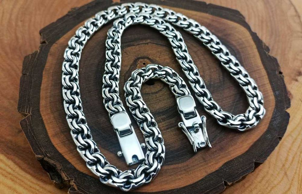 Срібний ланцюг Бісмарк. Серебряная цепочка Бисмарк толстая цепь 925