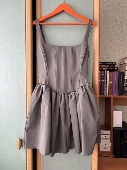 Корсетна сіра сукня zara xs