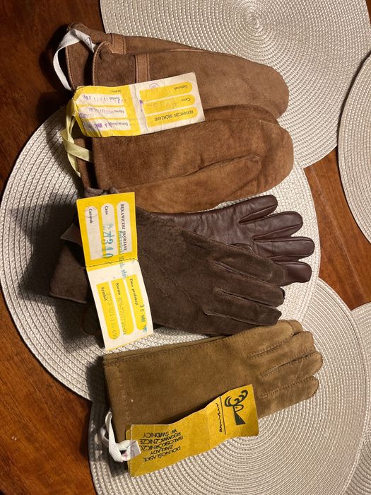 5 par rękawiczek z PRL