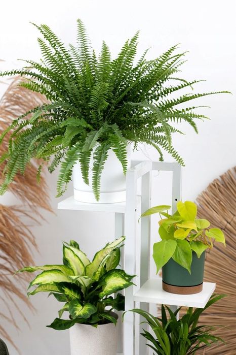 Kwietnik Stojący Metalowy 5 Poziomów Biały Loft Nowoczesny Villago