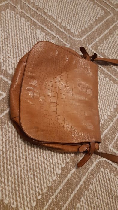 Torebka skórzana jasny rudy brąz
