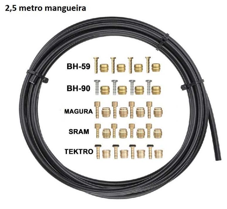 Mangueira 5mm travões Hidráulicos Shimano BH59 BH90 Tektro Sram Magura
