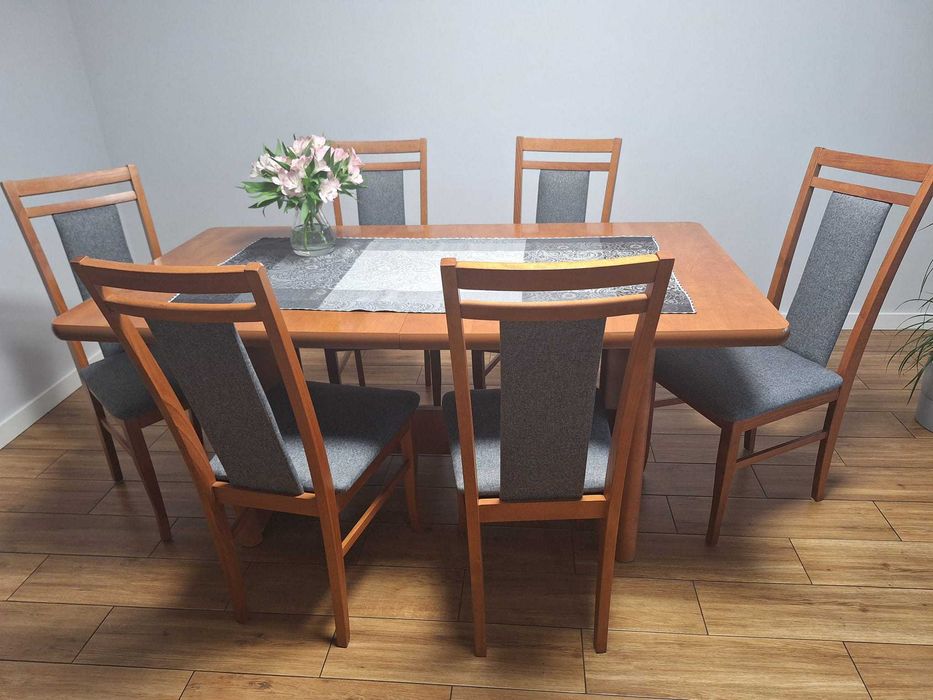 Stół rozkładany 90x160/200 + 6 krzeseł, możliwość zakupu  oddzielnie