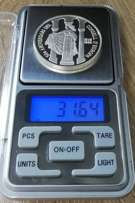 Андорра 10 дінерів 1999р. СРІБЛО. ПРУФ. 50р. - Європейська рада.