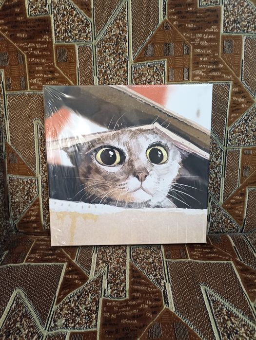 Картина " серый кот" новая в упаковке