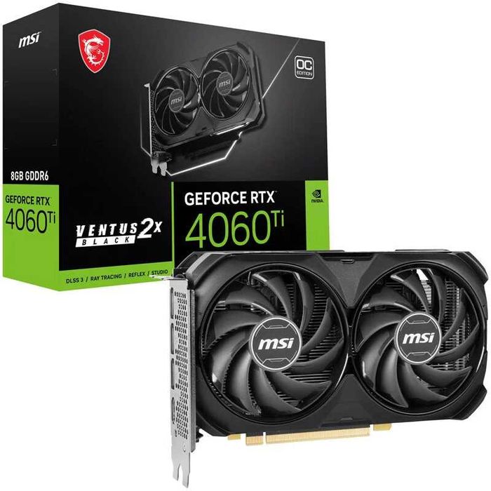 Відеокарта MSI Nvidia GEForce RTX 4060 TI VENTUS 2X BLACK 8GB Б/в