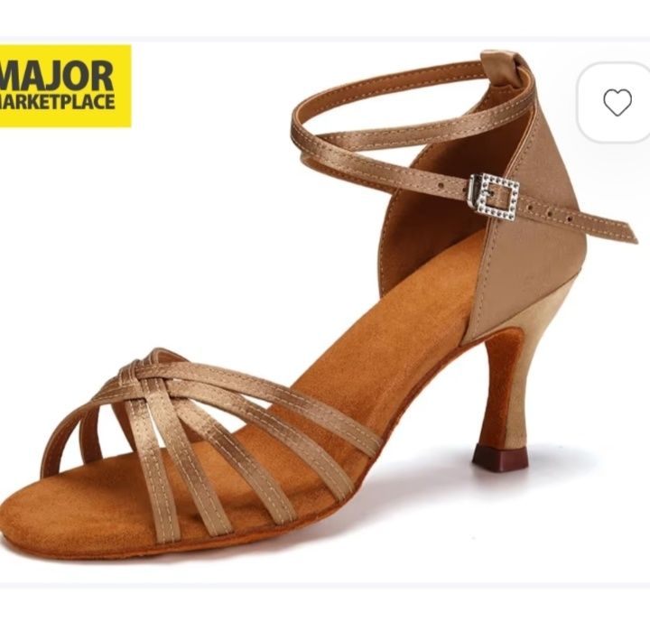 RUYBOZRY 35. Damskie Buty do Tańca Latynoamerykańskiego Satyna Salsa B