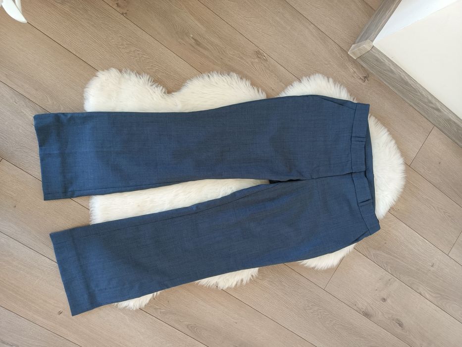 Klasyczne, eleganckie spodnie jesień zima na święta z wełną M L