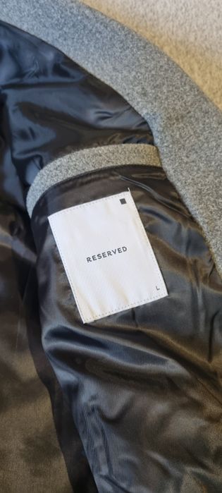 Męski klasyczny szary płaszcz Reserved  rozmiar L nowy