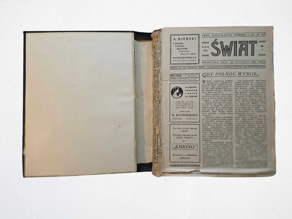 Przedwojenny Tygodnik ŚWIAT 1927 KOMPLET numery 1-26 I Półrocze