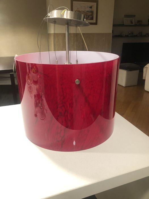 Candeeiro teto em vidro circular