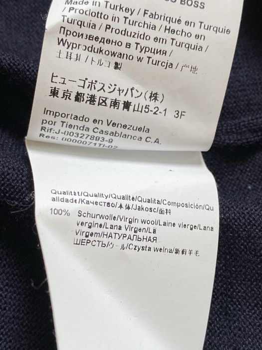 Чоловічий джемпер світшот Hugo Boss із тонкої мериносової вовни (100% Virgin Wool), темно-синій, XXL
