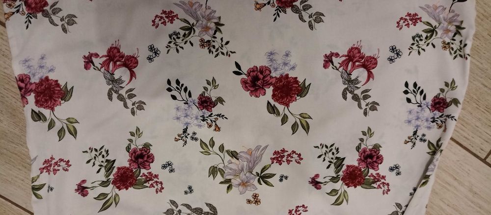 Bluzka  House biała w kwiaty, XL, regulowanye  rękawy,bdb