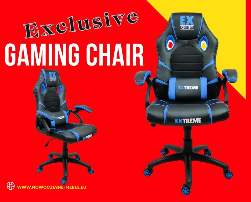 Fotel Gamingowy dla Gracza Extreme EX Black/Light Blue