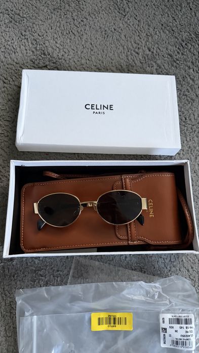 Okulary  przeciwsloneczne zlote  celine lato modne