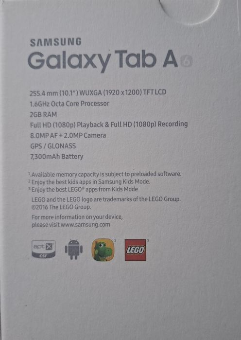 Tablet Samsung Tab A SM-T580 10 cali