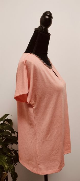 Bluzka elegancka morelowa 42 xl kamyczki