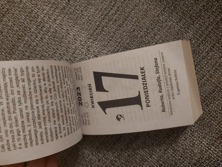 Kartka z kalendarza 2023 r.