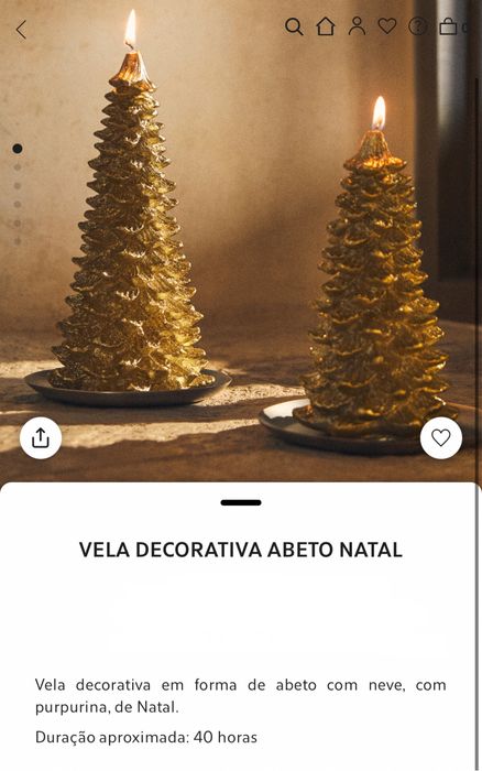 Vela Decorativa Abeto Natal Zara Home NOVO