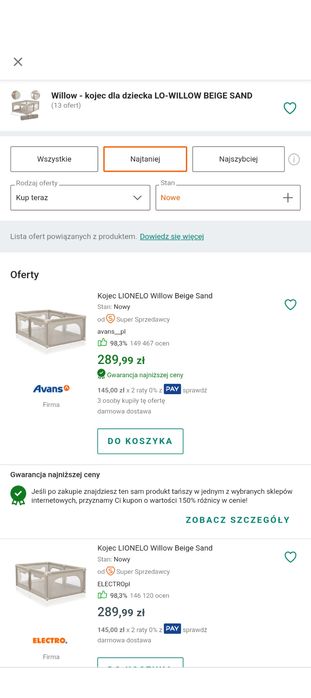 Kojec Lionelo Willow Beige Sand stan bardzo dobry