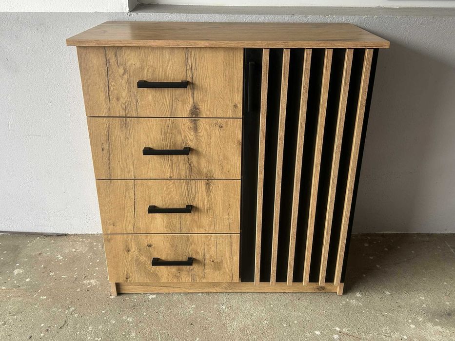 NOWA Komoda Dąb Artisan z Lamelami