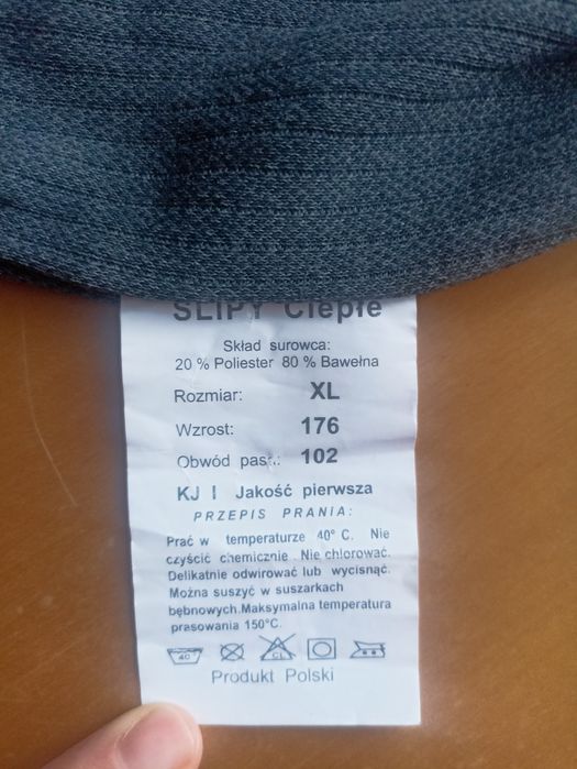 Męskie, ciepłe, popielate, slipy męskie XL