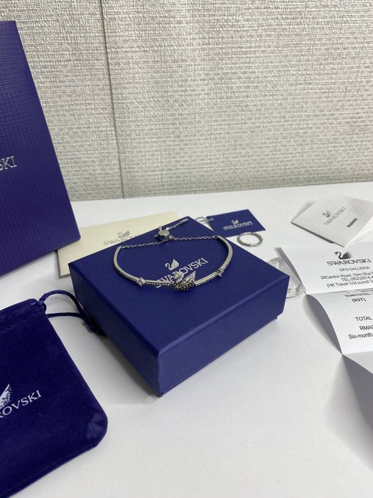 ОРИГІНАЛ! Браслет SWAROVSKI на руку | Срібний браслет на руку від сваровського | Жіночий браслет у вигляді лебедя сваровскі