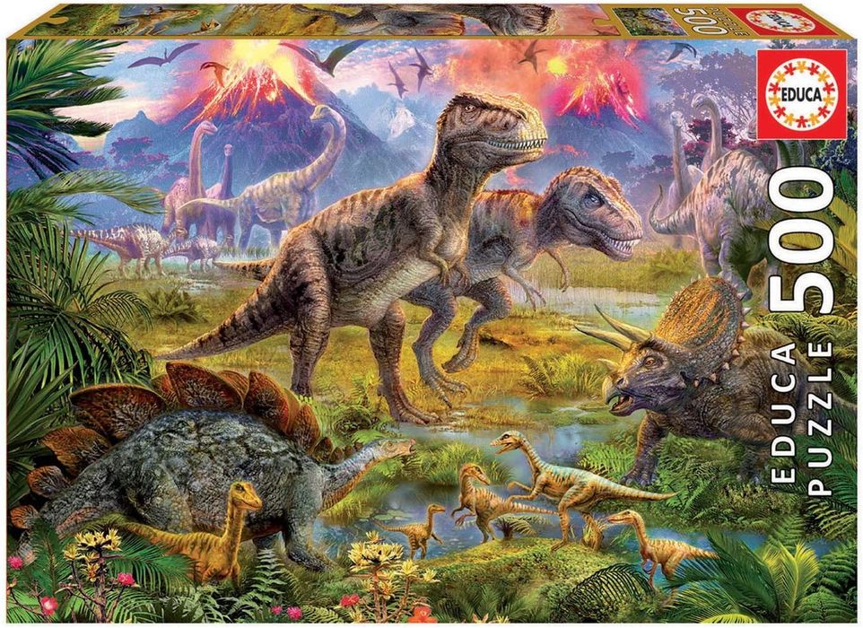 Puzzle Encontro de dinossauros - 500 peças - Educa