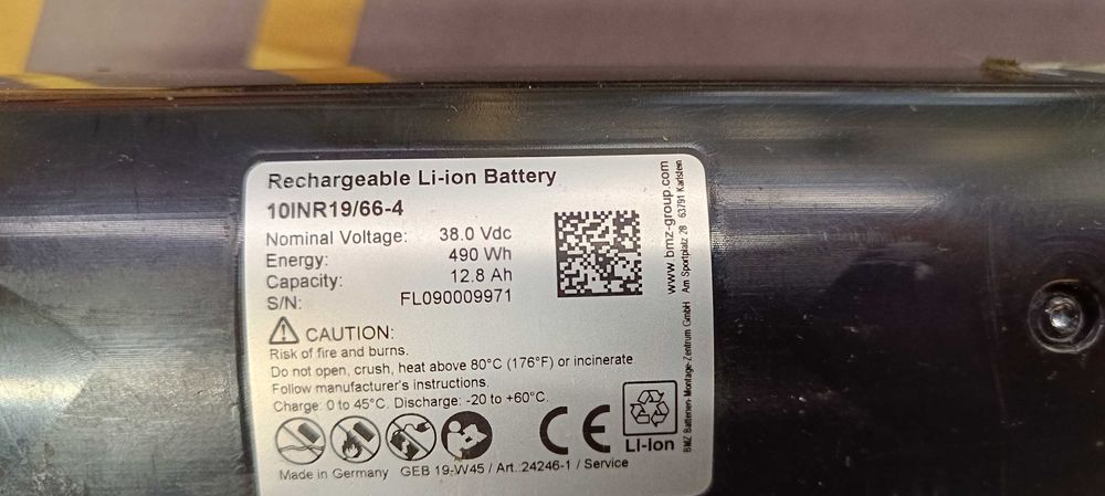 Батарея - 10inr 19/66-4 ( 38V-12.8 Ah ) Lg 18650-40 шт