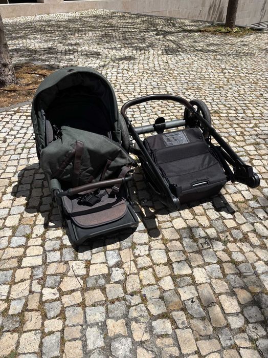 Carrinho de Bebé Roan Bass Next (Verde Tropa) – Amortecimento Impecável