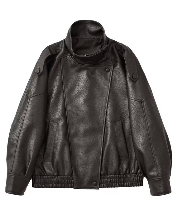 Жіноча шкіряна куртка oversize