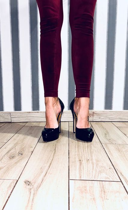 207/ OD RĘKI 44 czarne wysokie szpilki czółenka Trans Crossdress 35-48