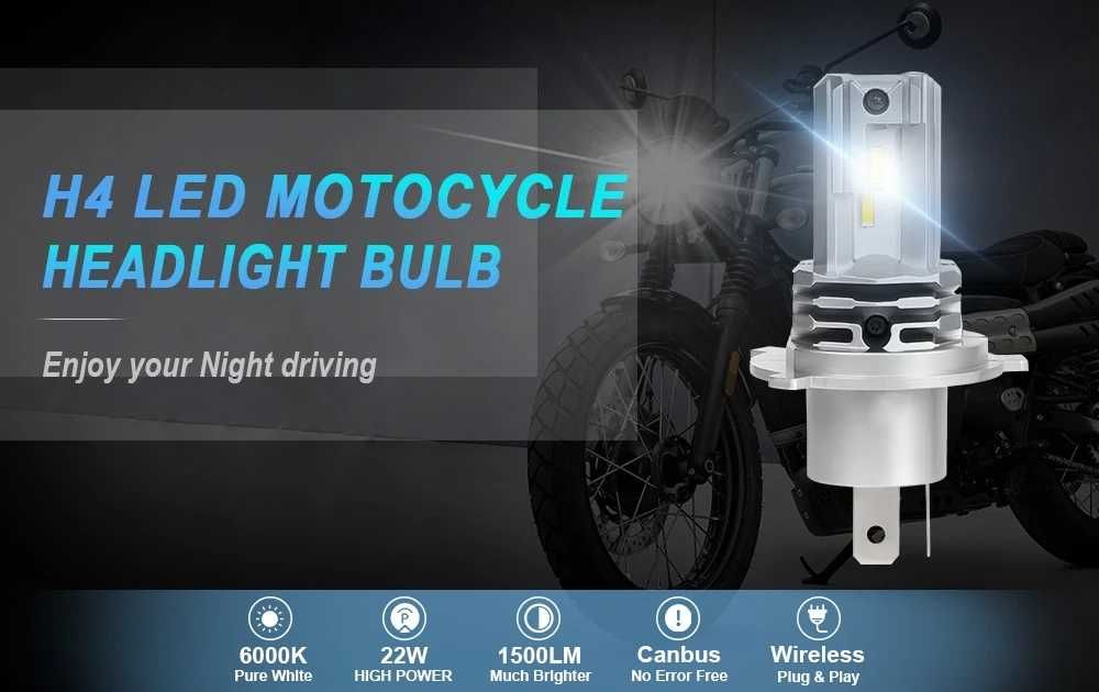 LED лампа H4 авто мото лед свет 6500K 120w  светодиодные лампы н4 12V