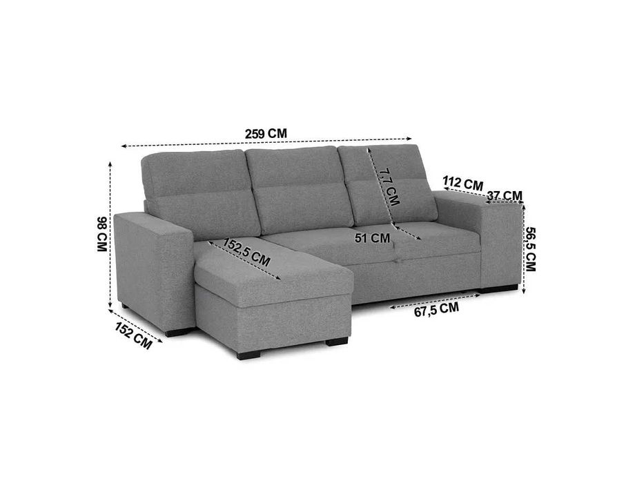 harrison chaise longue reversivel com camisa cinza